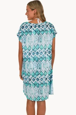 Dresses^Sundrenched Abstract Diamond Michelle Dress Mint