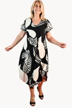 Dresses^Bodacious Abstract Great Harbour Dress Black/cream