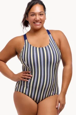One Pieces^Funkita Admiralty Stripe Brace Me Back One Piece Navy/white