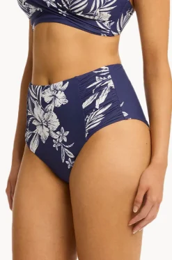 Bottoms^Sea Level Aloha Gathered High Waist Pant French navy