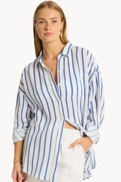 Overswim^Sea Level Amalfi Beach Shirt Amalfi blue