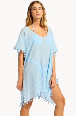 Overswim^Seafolly Amnesia Kaftan Cornflower
