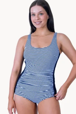One Pieces^Jantzen Anchor Stripe Pintuck One Piece Navy