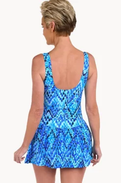 One Pieces^Maxine Artisan Ikat Empire Swim Dress Blue