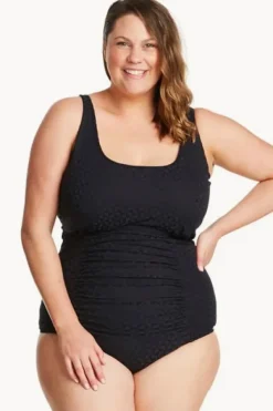 One Pieces^Genevieve Aztec Jacquard F/G Cup Tank One Piece Black