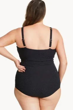 One Pieces^Genevieve Aztec Jacquard F/G Cup Tank One Piece Black