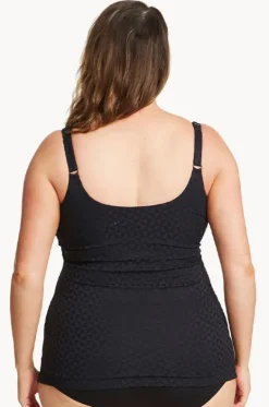 Tankini Tops^Genevieve Aztec Jacquard Scoop Neck Tankini Separate Black