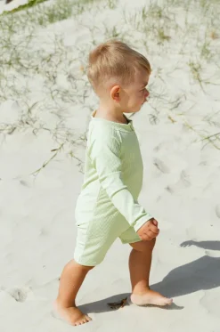 Rashies & Sunsuits|Rashies & Sunsuits^Tini Togs Baby Boys Zip Boyleg Sunsuit Apple