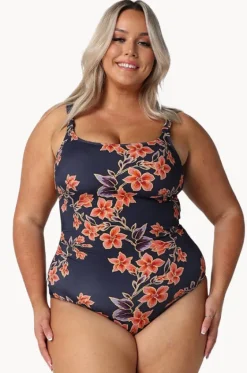 One Pieces^Capriosca Bahamas Tank One Piece Navy/orange