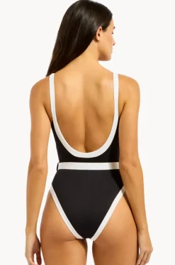One Pieces^Seafolly Bandwave Belted Retro Tank One Piece BLACK