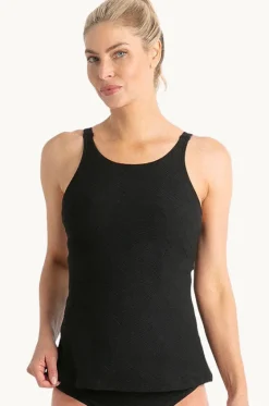 Tankini Tops^Poolproof Barbados High Neck Tankini Separate Black