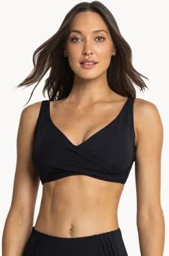 Bikini Tops^Sunseeker Basix DD/E Cup Twist Bra BLACK