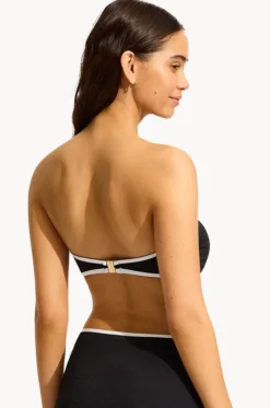 Bikini Tops^Seafolly Beach Bound Ring Front Bandeau Black