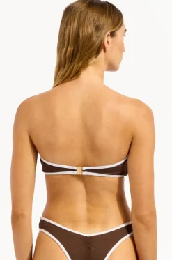 Bikini Tops^Seafolly Beach Bound Ring Front Bandeau Dark chocolate