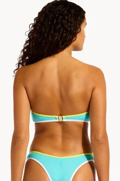 Bikini Tops^Seafolly Beach Bound Ring Front Bandeau Atoll blue