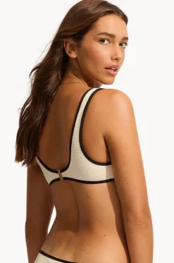 Bikini Tops^Seafolly Beach Bound Ring Front Tank Ecru