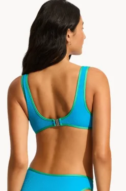 Bikini Tops^Seafolly Beach Bound Ring Front Tank Turquoise