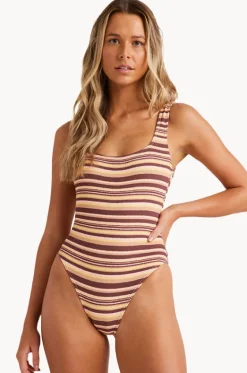 One Pieces^Billabong Beach Waves Square Tank Chocolate