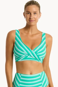 Bikini Tops^Sea Level Biarritz Cross Front Bra Evergreen