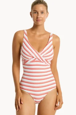 One Pieces^Sea Level Biarritz Cross Front One Piece Flame