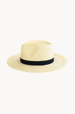 Headwear^Sundaise Black Band Packable Panama Hat Cream