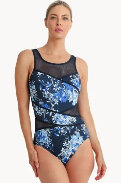 One Pieces^Poolproof Blissful Taped High Neck One Piece Navy