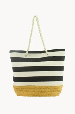 Beach Bags|Bags^Gregory Ladner Block Stripe Tote BLACK