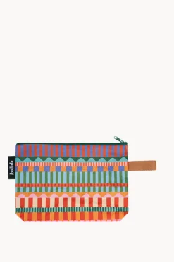 Travel^Kollab Blocks And Stripe Clutch Multi