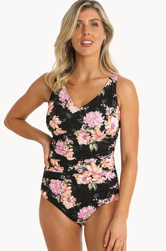 One Pieces^Jantzen Bloom F/G Cup Multi Ruched One Piece BLACK