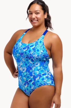 One Pieces^Funkita Bloom Shakalaka Brace Me Back One Piece Blue