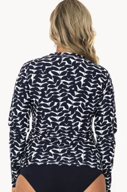 Rashies & Sunsuits^Babes In The Shade Blue Acacia Long Sleeve Rashie Navy/white