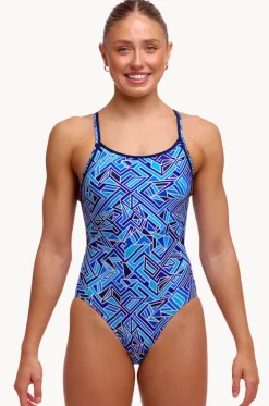 One Pieces^Funkita Bits Diamond Back One Piece Blue