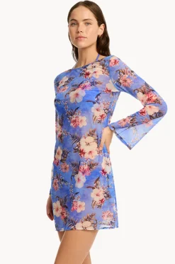 Dresses^Sea Level Blue Hawaii Mesh Short Dress Iris