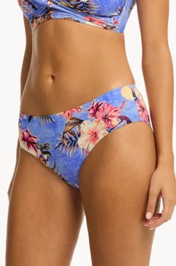 Bottoms^Sea Level Blue Hawaii Mid Bikini Pant Iris
