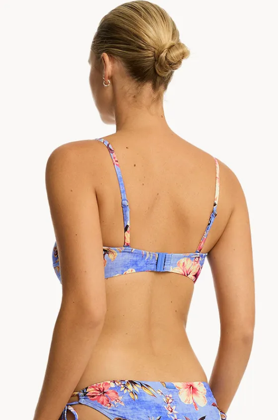 Bikini Tops^Sea Level Blue Hawaii Twist Bandeau Iris