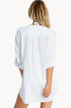 Overswim^Seafolly Boyfriend Beach Shirt White