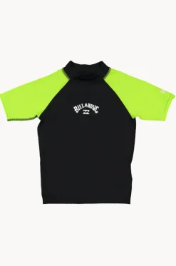 Rashies & Sunsuits^Billabong Boys All Day Arch Short Sleeve Suntop Black/lime