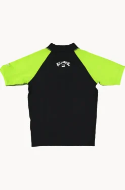 Rashies & Sunsuits^Billabong Boys All Day Arch Short Sleeve Suntop Black/lime