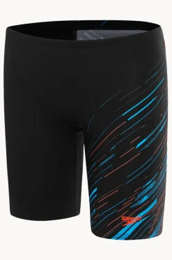 Jammers^Speedo Boys Allover Hyperboom V Cut Jammer Black/Blue