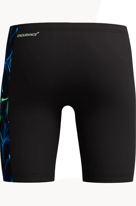 Jammers|Jammers^Speedo Boys Allover Print Panel Jammer Black/green