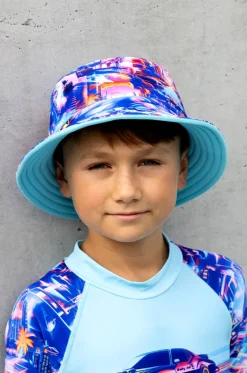 Hats^Salty Ink Boys Arcade Reversible Sunhat Blue/orange
