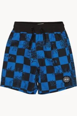 Boardshorts^Quiksilver Boys Beach Bones 13" Volley Boardshort Black/Blue