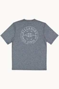 Rashies^Billabong Boys Big Wave Daz Short Sleeve Suntop Navy