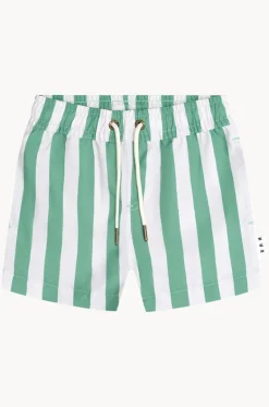 Boardshorts|Boardshorts^Huxbaby Boys Cabana Stripe Swim Short White/Green