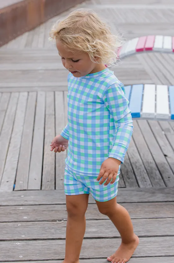 Trunks^Milky Boys Check Swim Short Green/blue