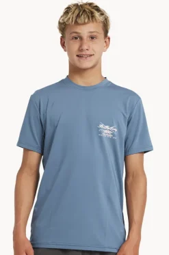 Rashies^Billabong Boys Crossboards Short Sleeve Suntop Teal