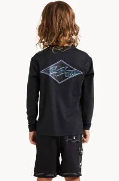 Rashies & Sunsuits^Billabong Boys Diamond Shoreline Long Sleeve Suntop BLACK