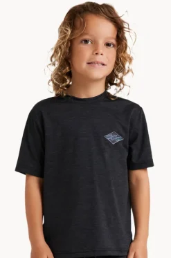 Rashies & Sunsuits^Billabong Boys Diamond Shoreline Short Sleeve Suntop BLACK