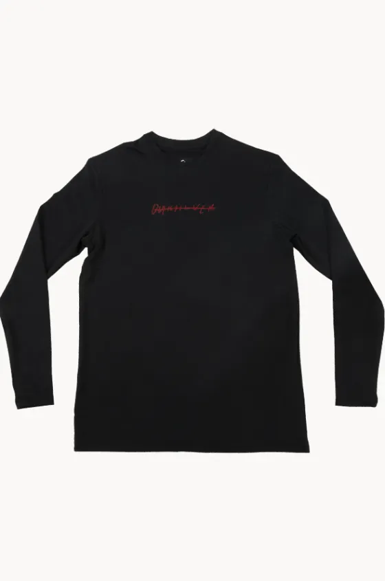 Rashies^Quiksilver Boys DNA Rushed Surf Long Sleeve Suntop BLACK
