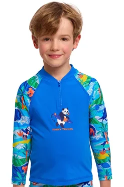 Rashies & Sunsuits^Funky Trunks Boys Duuude Zippy Suntop Blue/multi